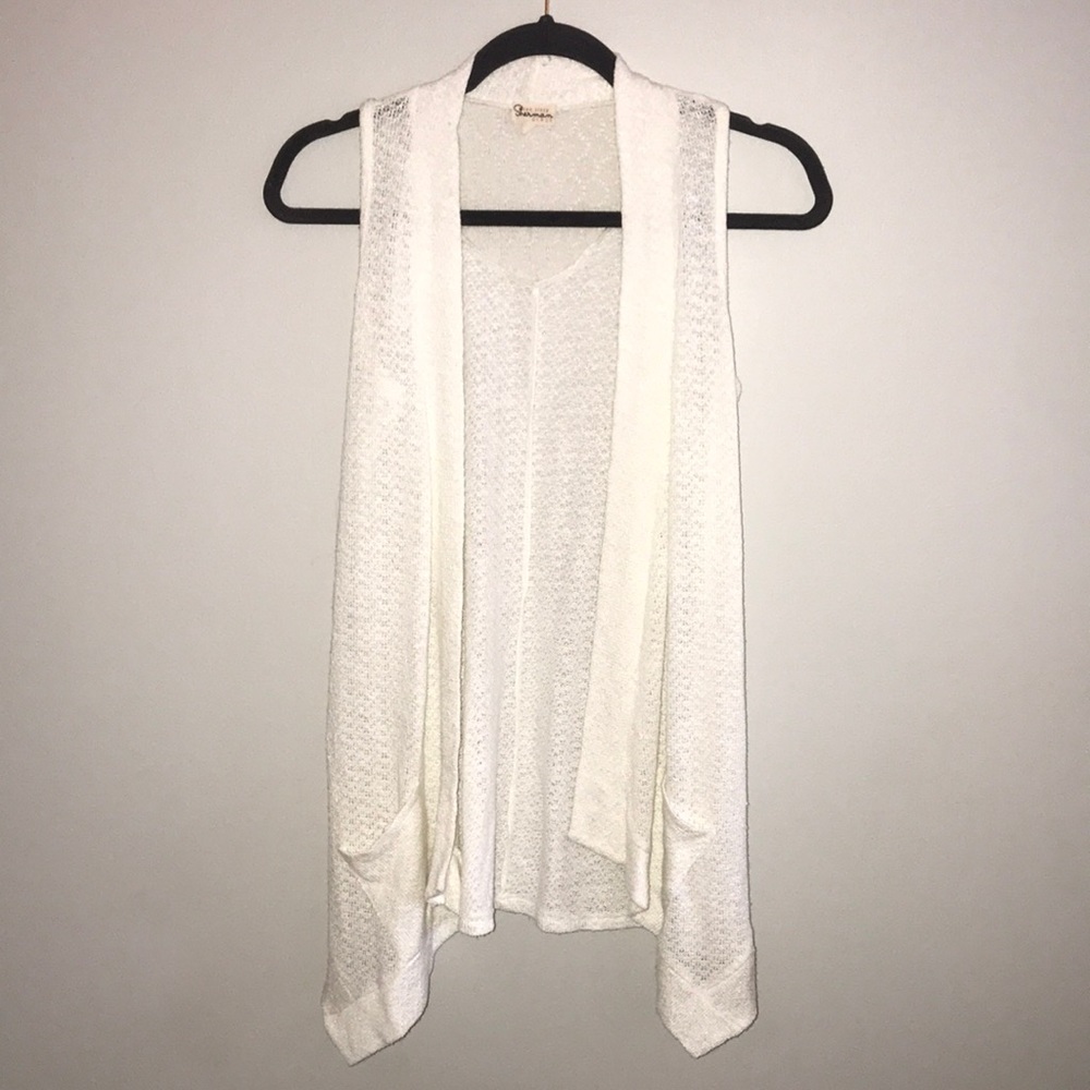 Ten sixty Sherman girls white cardigan w/ pockets